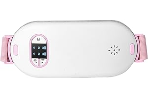 Cordless Heating Pad for Cramps 3 Heating ＆ 3 Vibration Modes Period Cramp Simulator Portable Back Belly Pad with Adjustable 
