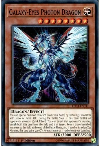 YuGiOh - Galaxy-Eyes-Photon-Dragon - LED3-EN039 - Super Rare,1st Edition, NM/M