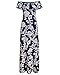 Kilig Women Off Shoulder Ruffled Floral Party Long Maxi Casual Dress With Pockets
