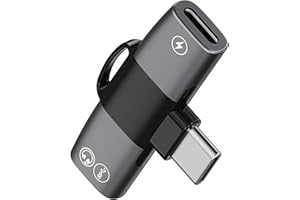 USB C Splitter Adapter 2-in-1, Type-C Audio & PD Fast Charging Dongle, USB-C Aux Cord Compatible with iPad Pro, MacBook, Gala