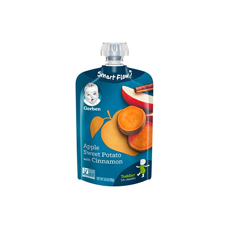 Gerber Baby Food Pouches, Toddler 12+ Months, Apple Sweet Potato, 3.5 Ounce (Pack of 12)