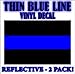 Empire Tactical USA Two Pack Thin Blue Line 3m Reflective Decal Sticker Ultra Us Made Vinyl