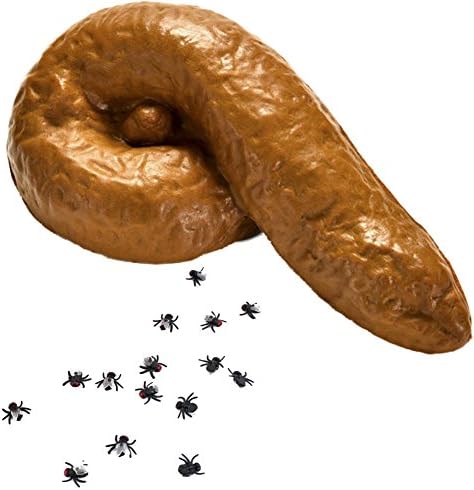 YiCare Plastic Fly Realistic Fake Rubber Poop Shit Halloween Joking Novelty Props