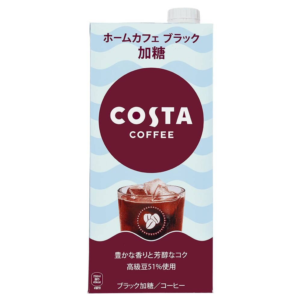コカ・コーラ コスタコーヒー ホームカフェ ブラック 加糖 1L ×6本商品画像