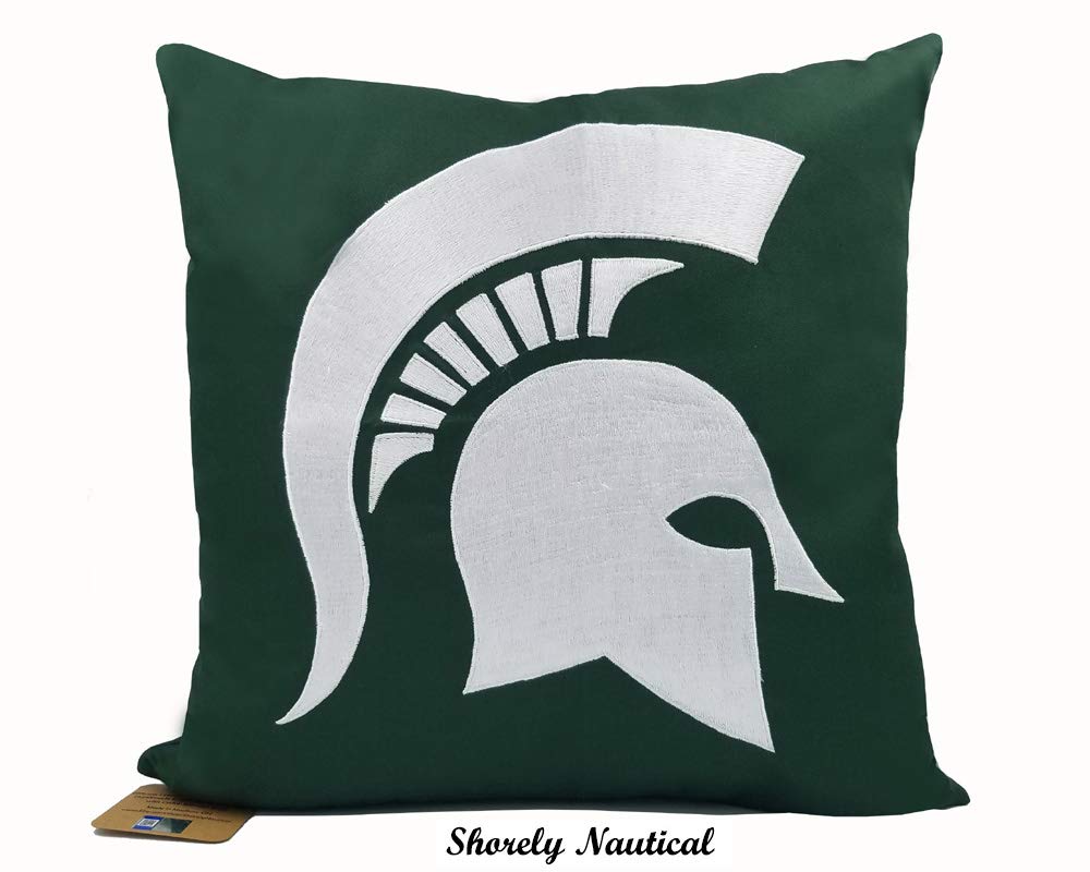 Amazon Com Handmade Officially Licensed Embroidered Msu Pillow