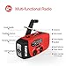 Emergency Radios, Ecurfu Hand Crank Self Powered AM/FM NOAA Solar Weather Radio with LED Flashlight, 1000mAh Power Bank Phone Charger (Red)