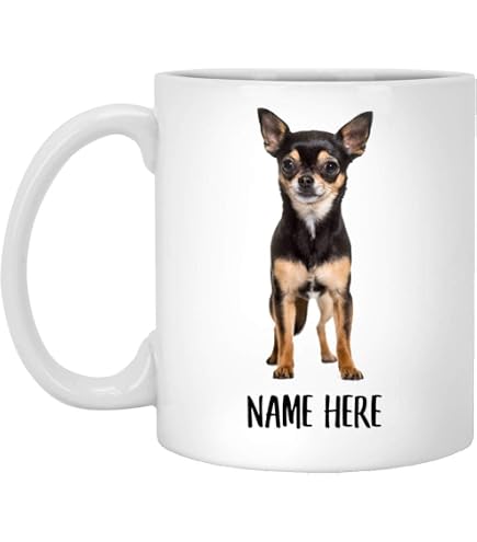 Winston & Bear Happy Chihuahua Coffee Mug - 15oz Ceramic, Funny Dog Lover Gift, Dishwasher & Microwave Safe