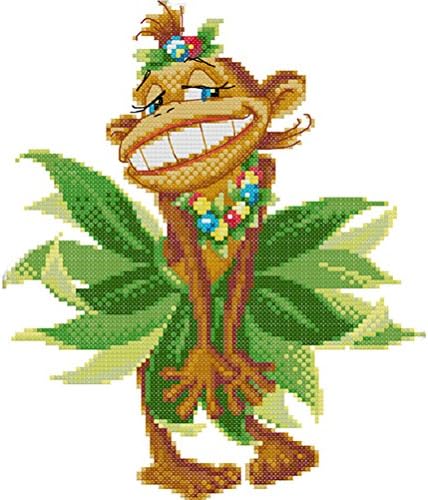 ZMZ DIY Cross Stitch Kit Funny Monkey 11CT Stamped - 32x36CM