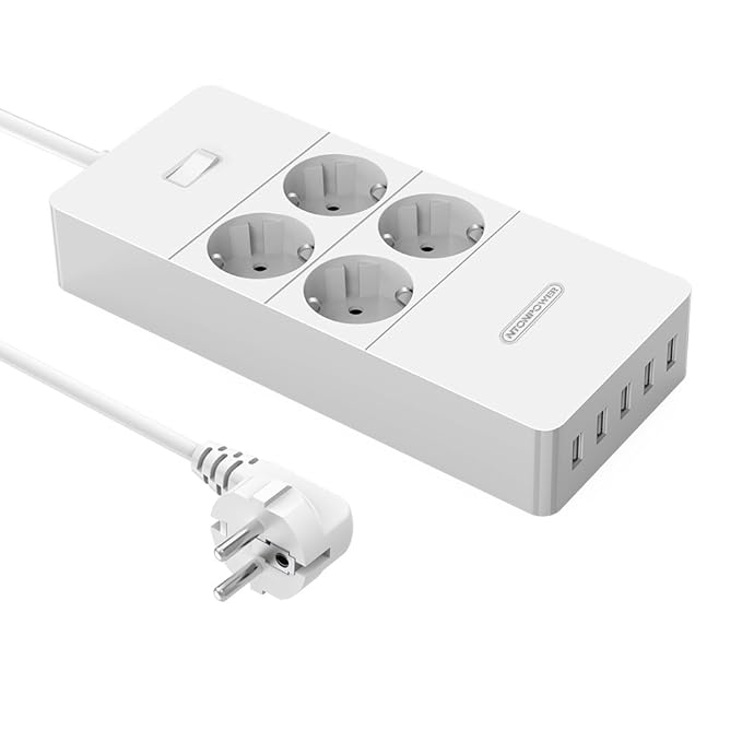 Steckdosenleiste, Professionelle Steckdosenleiste 4 Fach Mehrfachsteckdosen 5 USB stecker (4000W 16A) 1700Joule, Maximaler St