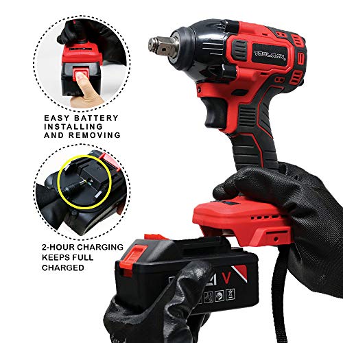 Lion Tools ZTP011 Toolman Lithium-ion cordless Impact Wrench kit 1/2" 21V with Drill Set 7 pcs (1 BATTERY) for Heavy Duty works with DeWalt Makita Ryobi Accessories