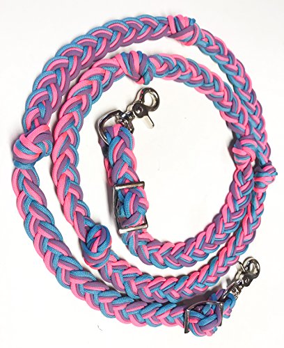 paracord barrel reins hand braided 6' short barrel reins plaited