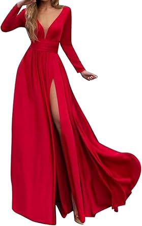 long sleeve flare maxi dress