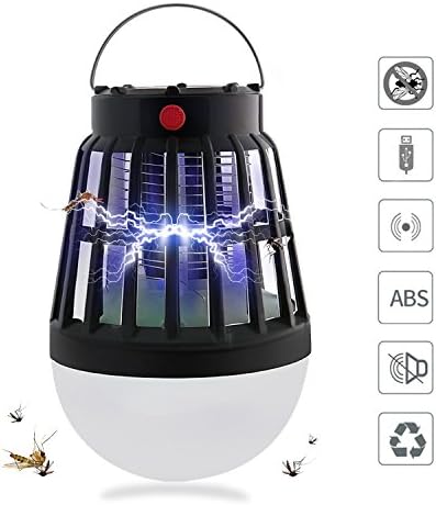 TOPBRY 2018 Leading Edge Model 2-in-1 Rechargeable UV Mosquito killer/Bug zapper and LED Camping Lantern Tent Light, USB and Solar Charging, 2200mAh Battery &amp; Portable, For Outdoor Camping Hiking