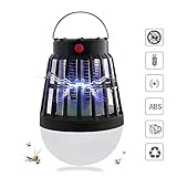 TOPBRY 2018 Leading Edge Model 2-in-1 Rechargeable UV Mosquito killer/Bug zapper and LED Camping Lantern Tent Light, USB and Solar Charging, 2200mAh Battery & Portable, For Outdoor Camping Hiking