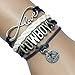 DOLON Infinity Football Cowboys Bracelet Handmade Leather Braided Fans Gift