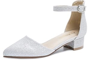 AMOJI Girl High Closed Toe Heels Wedding Dress Shoes KID412