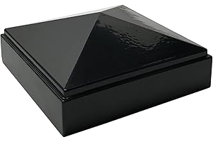 DECOREX HARDWARE 3" x 3" Aluminium Pyramid Post Cap for Metal Posts - Pressure Fit - Black - DHPPC30