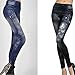 Amybria Women's Slim Leggings Jeggings Skinny Denim Trousers, Black, One Size