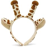 Sheicon Plush Giraffe Ears and Horns Headband Halloween Christmas Festival Theme Party Animal Cosplay Headwear