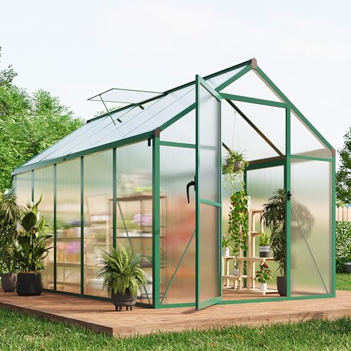 Garvee 6 x 10 FT Greenhouse, Greenhouses for Outside, Polycarbonate Greenhouse…