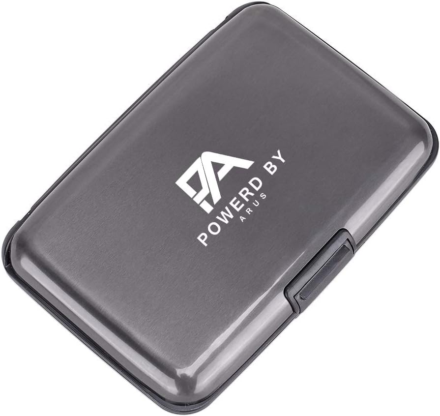 Arus RFID Blocking Credit Card Protector Aluminum ID Case Hard Shell Metal Stylish Wallet for Men or Women