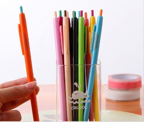 BOGOFOU 12Color Korean version of the lovely fine pen ballpoint pen color creative push