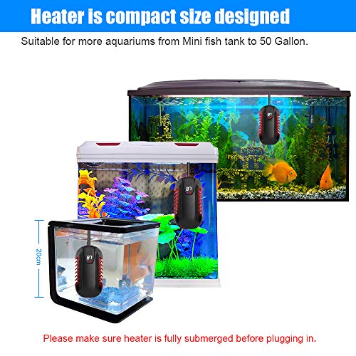 image for U-picks Aquarium Heater 50W Fish Tank Heater Auto Thermostat Mini Smal