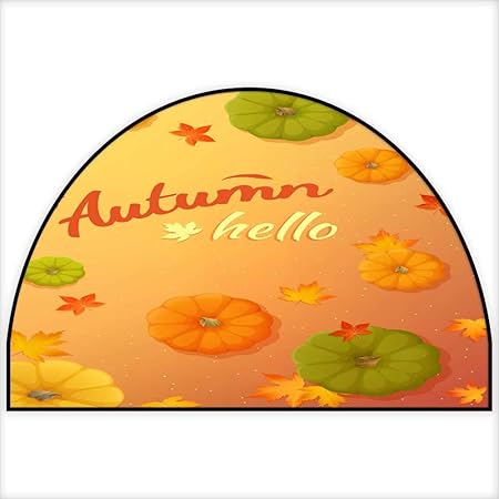 Semi Circulaire Fleur Tapis De Sol Hello Feuilles Dautomne
