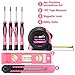 REXBETI 112-Piece Pink Tool Kit, Ladies Premium Solid and Real Hand Tool Set with Easy Carrying Round Pouch, Perfect for Household Projects, Home Maintenance and Dorm Repair