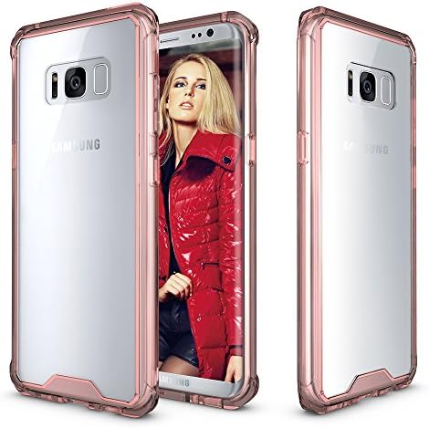 Galaxy S8 Plus Case, OlymTek [Slim Fit] Soft TPU Corner Bumper Anti-Scratch Hard PC Back Protective Clear Case Cover for Samsung Galaxy S8 Plus (Clear Pink)