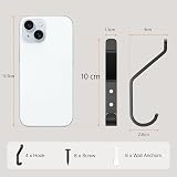 susswiff 20-Pack Aluminum Coat Hooks 10KG Max Wall Door Hanger Matt Black view 3