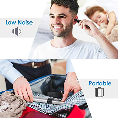 Rifinitore Naso e Orecchie Ricaricabile, Flagicon Taglia Peli Naso Nose Trimmer Elettronico Rifinitore di Precisione Indolore per Sopracciglia per Uomini e Donne, Include la spazzola per pulizia