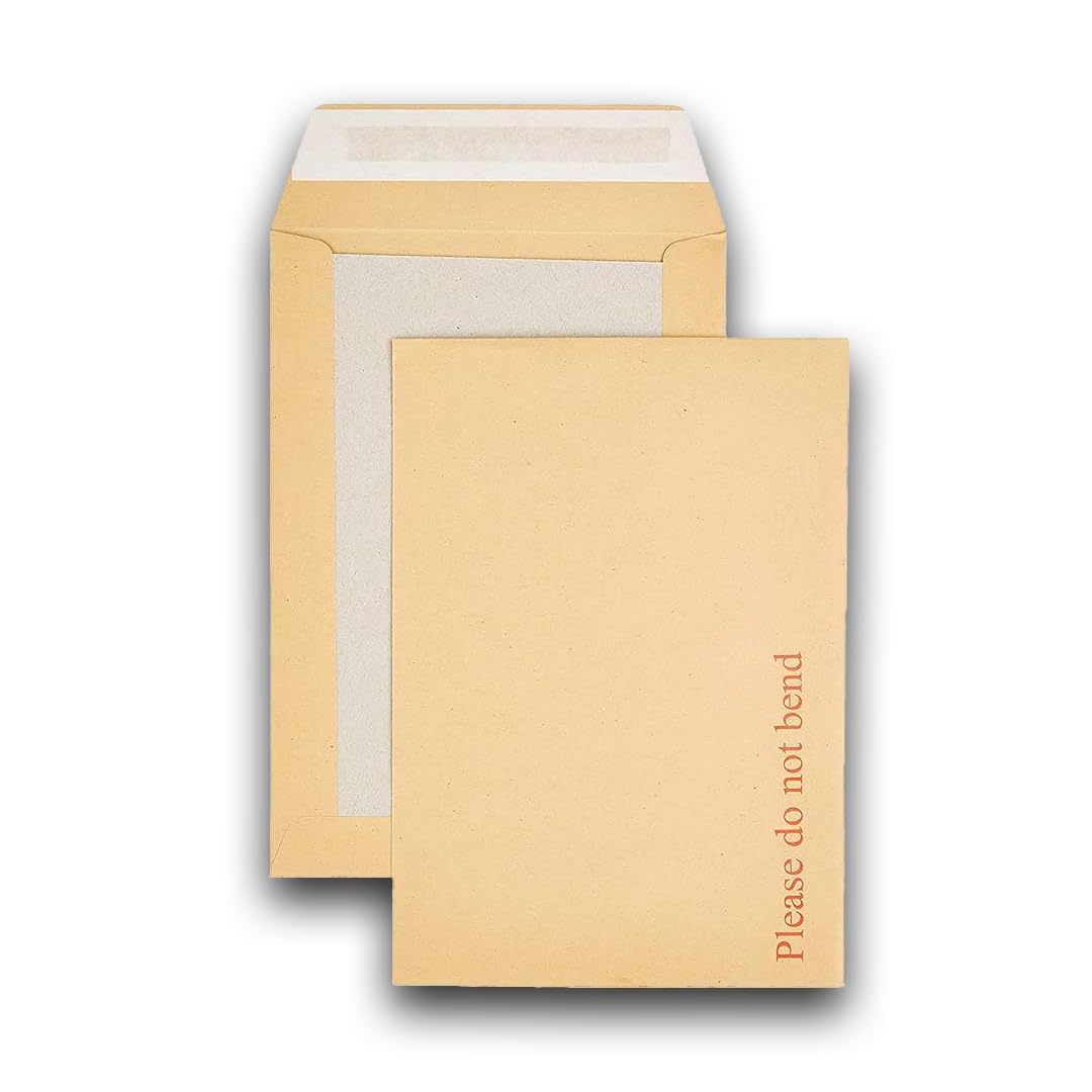 indigo® A5 C5 Board Back Brown Manilla Envelopes Peel Seal for Posting mailing Home Office and Ecommerce -eco Friendly (50)