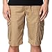 Greatrees Men's Cotton Regular Fit Multipocket Belted Pleat Front Cargo Shorts