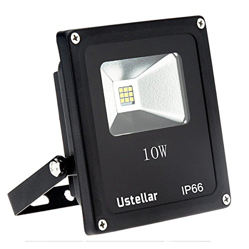 Ustellar 10W Outdoor LED Flood Lights, IP66 Waterproof, 760 Lumen Super Bright Floodlight, Equivalent 100W Hal