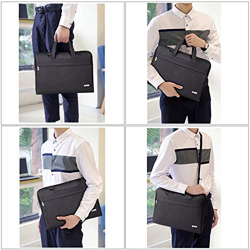 V Voova 17 17.3 Inch Messenger Bag for Laptop Waterproof Shockproof Computer Cover Sleeve with Pockets Strap Compatible for Chromebook,Notebook MacBook Pro 17" HP/Lenovo/ASUS/Acer/Ipad Pro,Black