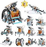 Lucky Doug Solar Robot Kit 12-in-1 Science STEM Robot Kit Toys for Kids Aged 8-12 and Older, Science Building 