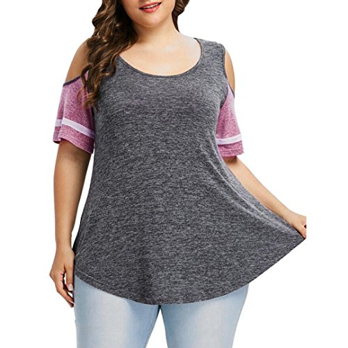 Click Here to See More Images NREALY Women Casual Plus Size Off Shoulder Short Sleeve Loose Shirt Blouse Tops