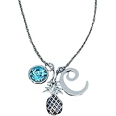 Pineapple Necklace - Personalized Birthstone & Initial Charm- Pineapple Jewelry Gift for Women, Teens & Girls