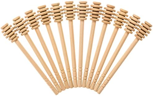Honey Dipperz 12 PACK - 6" Inches Long (16cm) Wooden Honey Dipper Drizzler Stirring Stick, Spoon Rod Muddler Dispense