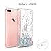 Unov Case Compatible with iPhone 8 Plus iPhone 7 Plus Case Clear with Design Embossed Pattern TPU Soft Bumper Shock Absorption Slim Protective Case 5.5 Inch (Watercolor Castle)