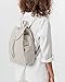 BAGGU Canvas Backpack, Durable and Stylish Simple Canvas Satchel for Daily Essentials, Natural Grid