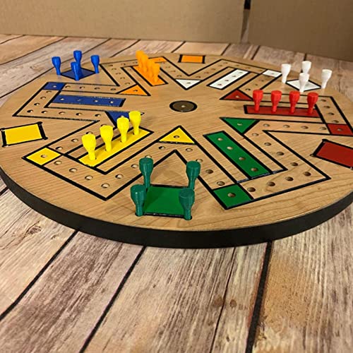 Fast Track Game Night Fast Track Board Game,Sided Painted Wooden Fast