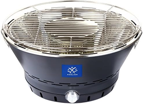 Forlion Charcoal BBQ Grill Stainless Steel Portable Smokeless Outdoor Portable, with Transport Bag, Grey