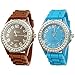 Geneva Women's 10 PCS Watches Crystal Wristwatch Set Silicone Jelly Band