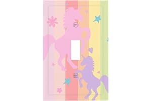 SHINYLUCK Rainbow Unicorn 1 Gang Light Switch Plate Cover Single Toggle Wall Plate Electrical Switchplate Decorative Nature Faceplate for Nursery Boys Girls Teens Room Decor Bedroom Bathroom Playroom 5"x3"