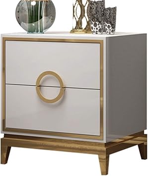 Amazon Com Deprq Nightstand Bedroom Bedside Table Modern Minimalist Stainless Steel Storage Locker Corner Cabinet Home Furniture Color White Size 50x40x50cm Furniture Decor