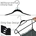 Velvet Hangers, Non Slip Clothes Hangers with Accessory Bar Sturdy and Durable, 360 Degree Chrome Swivel Hook, Ultra Thin Space Saving Hangers for Coat Suit Skirt Dress Shirt Pants - 50 Pack Black