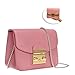Women's PU Leather Handbags Fashion Small Chain Shoulder Strap Bag Quilted Crossbody Bags(Pink)