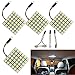 YM E-Bright 4-Pack Super White 5050 36-SMD LED Panel Dome Lamp Car Interior Reading Plate Light Roof Ceiling Interior Wired Lamp With 4 x BA9S Adapter,4 x T10 Adapter,4 x Festoon Adapter (DC-12V)